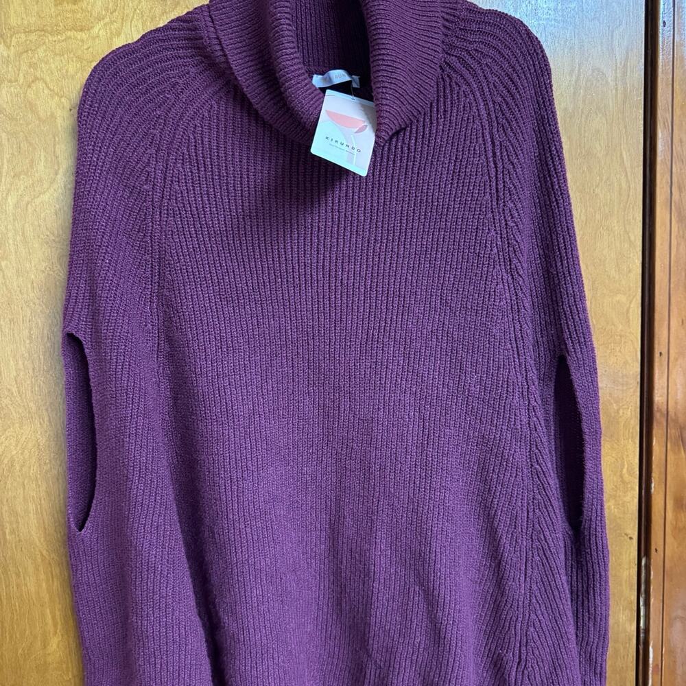 Kirnudo XL new poncho style burgundy/ plum sweater.